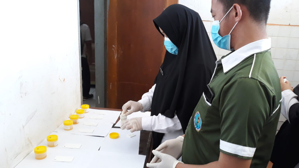 Sosialisasi screening tes urine narkoba seksi rehabilitasi bnn kota kendari