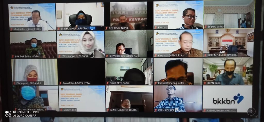 Kepala BNNK Kendari Ikut Rakor Daring Pelaksanaan Anggaran Semester I 2020 Kanwil Ditjen Perbendaharaan Prov Sultra, Ini Hasilnya!