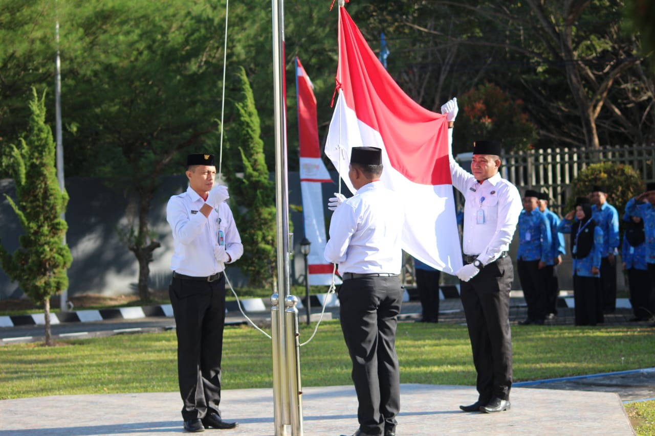 Upacara peringatan HUT Ke-74 Kemerdekaan RI BNN Kendari Sultra