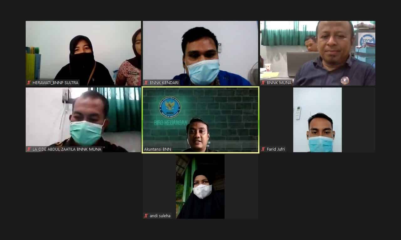 Pertemuan Virtual Rekonsiliasi dan Penelaahan SunlapKeu BNN Sem. I TA. 2020 Sultra, Satker Diharapkan Lebih Mandiri Pertemuan Virtual Rekonsiliasi dan Penelaahan SunlapKeu BNN Sem. I TA. 2020 Sultra, Satker Diharapkan Lebih Mandiri