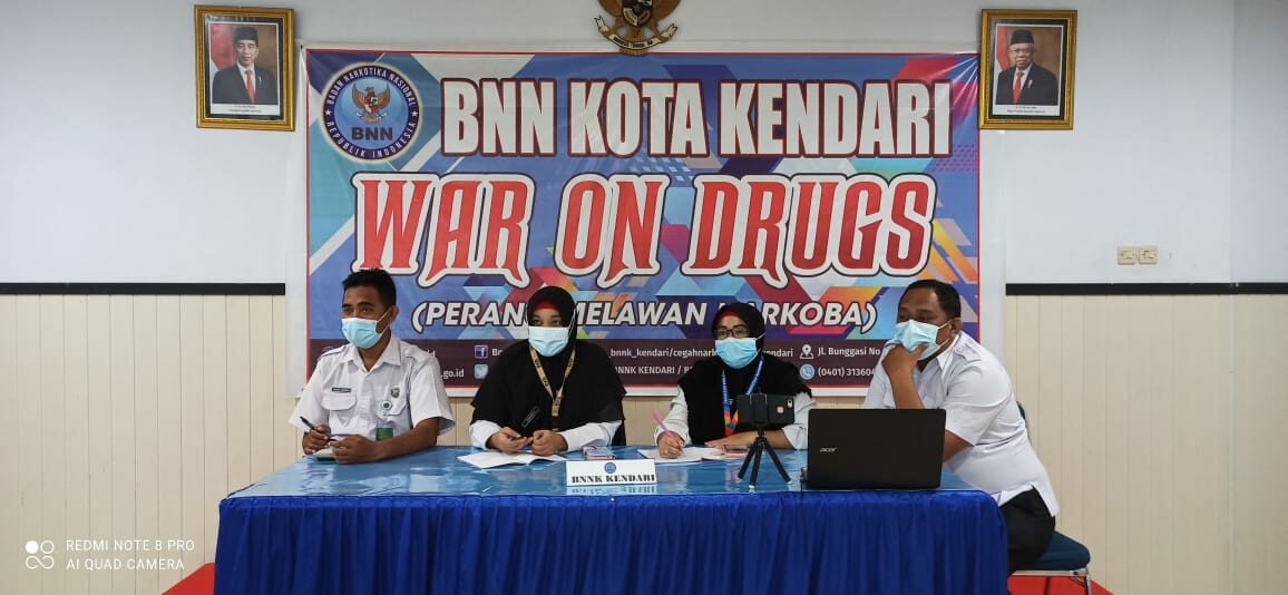BNN Kota Kendari Ikut Virtual Meeting Aplikasi BOSS, Ke depan Permohonan Sosialisasi dan SKHPN Lewat BOSS