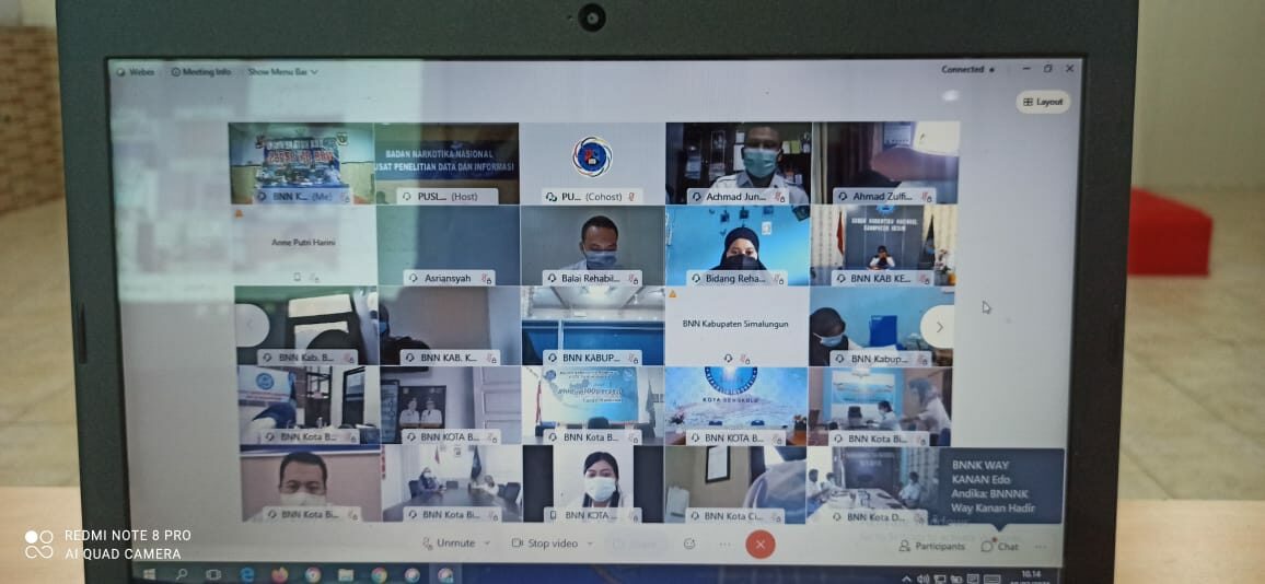 BNN Kota Kendari Ikut Virtual Meeting Aplikasi BOSS, Ke depan Permohonan Sosialisasi dan SKHPN Lewat BOSS