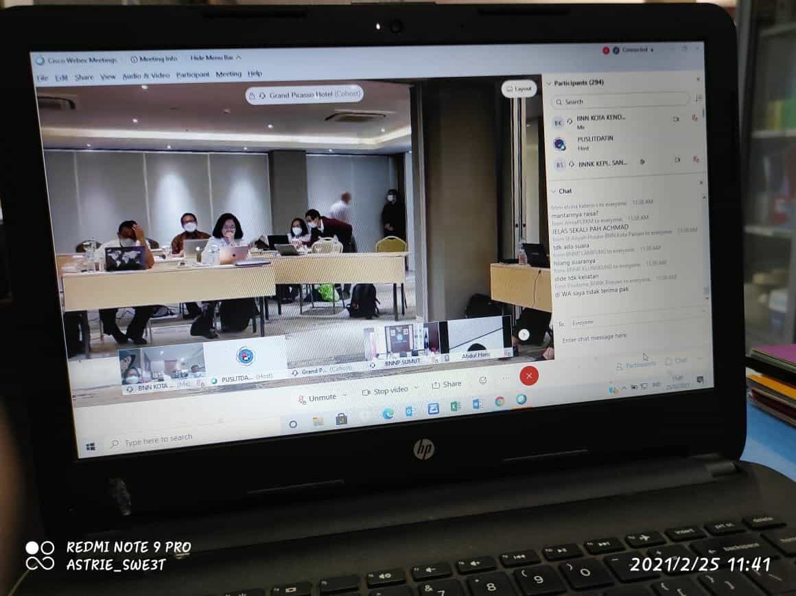 Seksi Rehabilitasi BNN Kota Kendari Mengikuti Rapat Virtual Sinkronisasi Kegiatan Bidang Rehabilitasi BNN