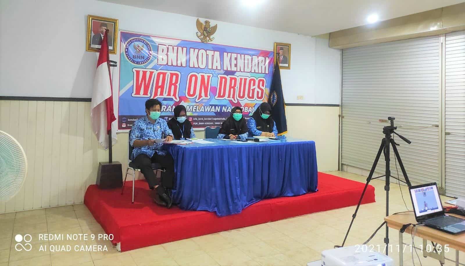 BNN Kota Kendari Ikut Rapat Anev BNN RI, Dibeberkan Hasil Kinerja Program dan Anggaran 2021