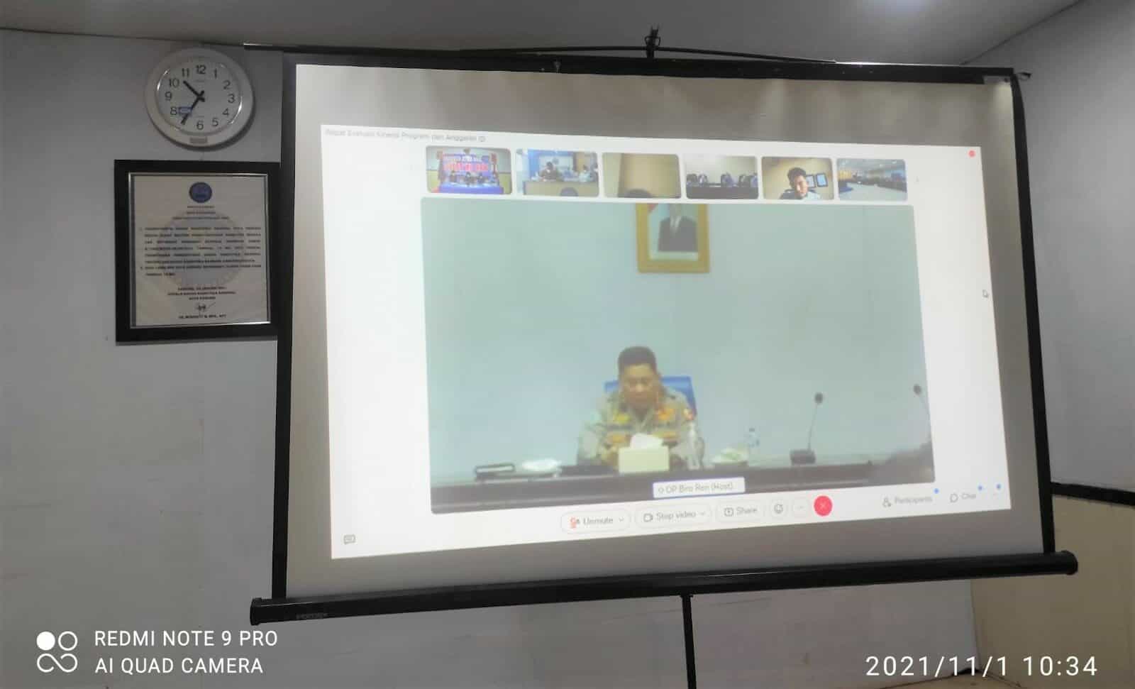 BNN Kota Kendari Ikut Rapat Anev BNN RI, Dibeberkan Hasil Kinerja Program dan Anggaran 2021